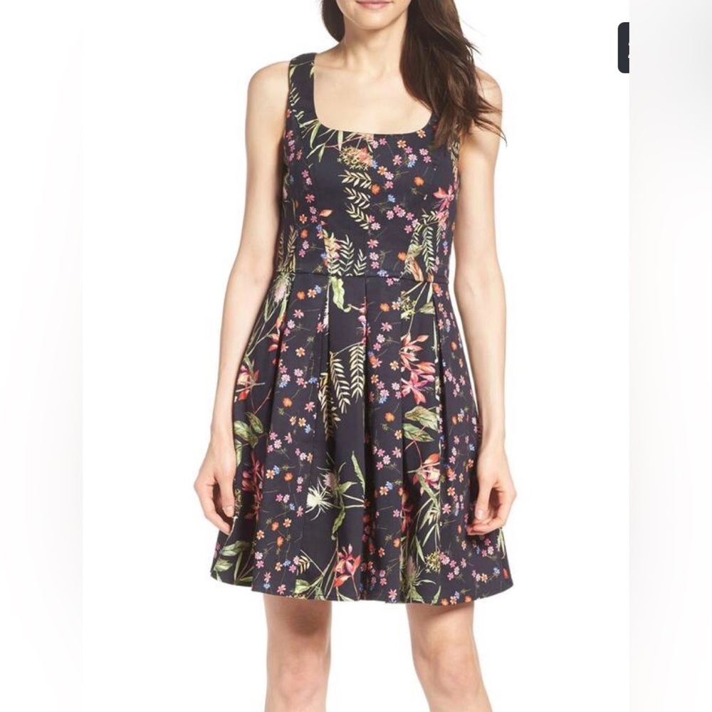 NEW French Connection Floral Print Pleated Dress, Size 6